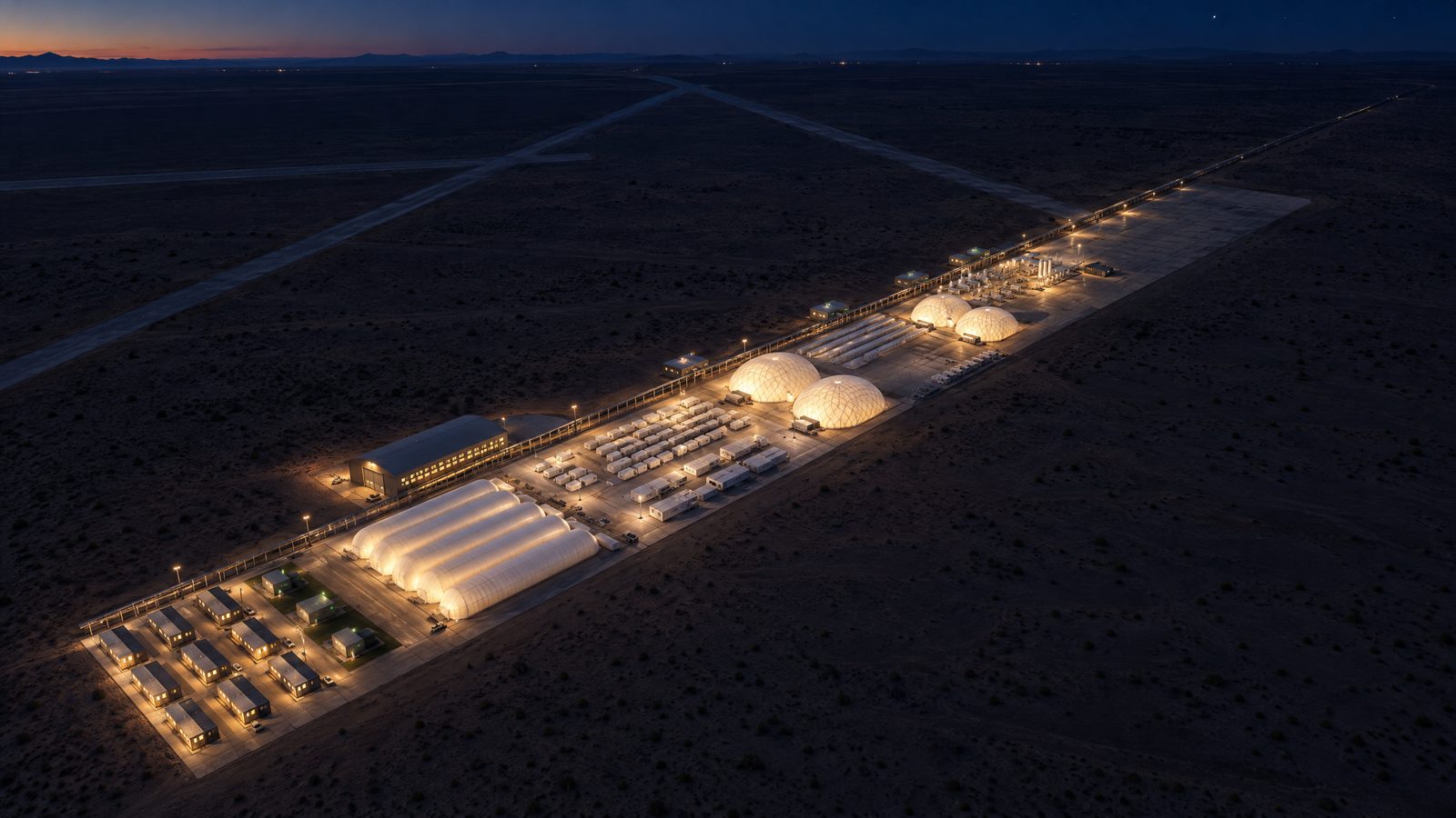 The West Texas campus at night